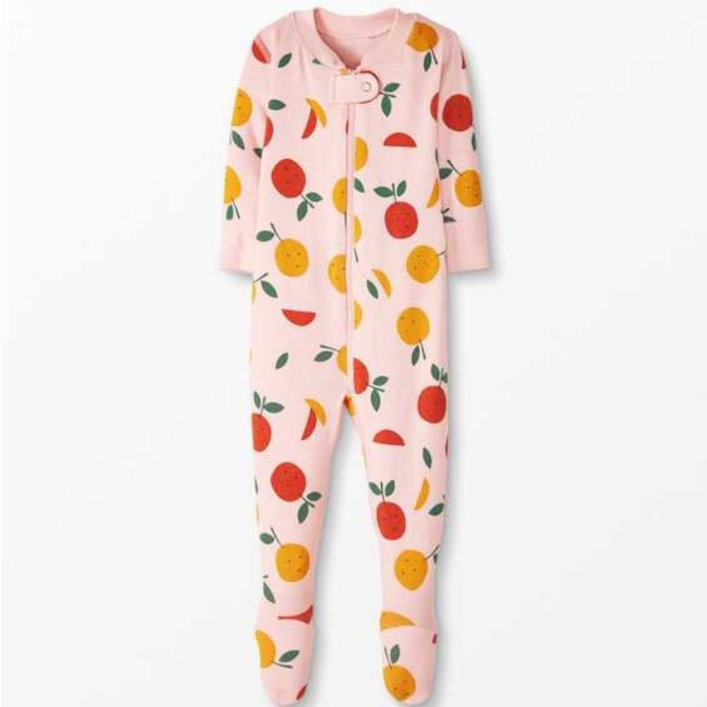 Hanna Andersson Pink Fruit Print Kids Footie